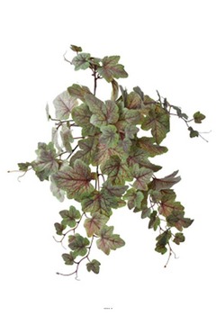 Chute de vigne artificielle 9 ramures h 45 cm vert-rose