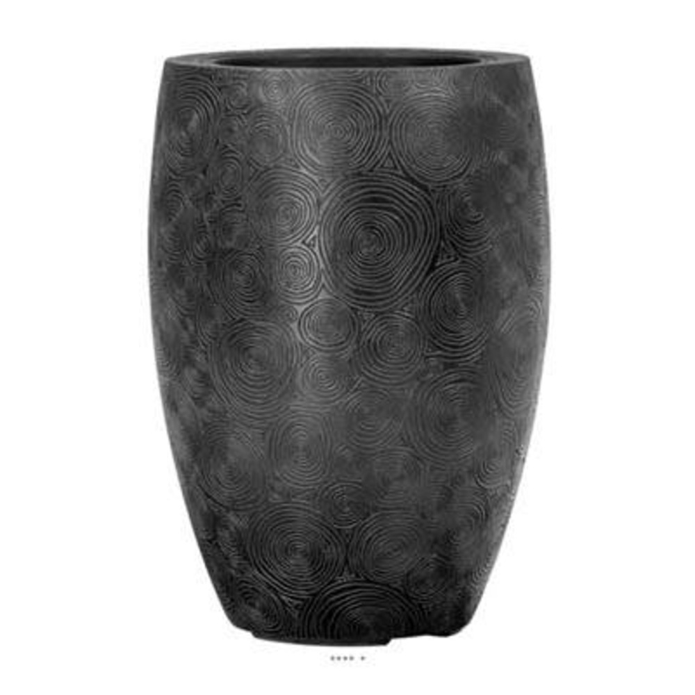 Bac fibres de verre/ composite ext. Bullet bas ø47cm h67cm noir gravé - dimhaut: