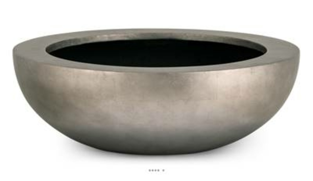 Bac résine synthétique ø 42 cm h 14 cm int. Coupe métal bronze - dimhaut: h 14 c