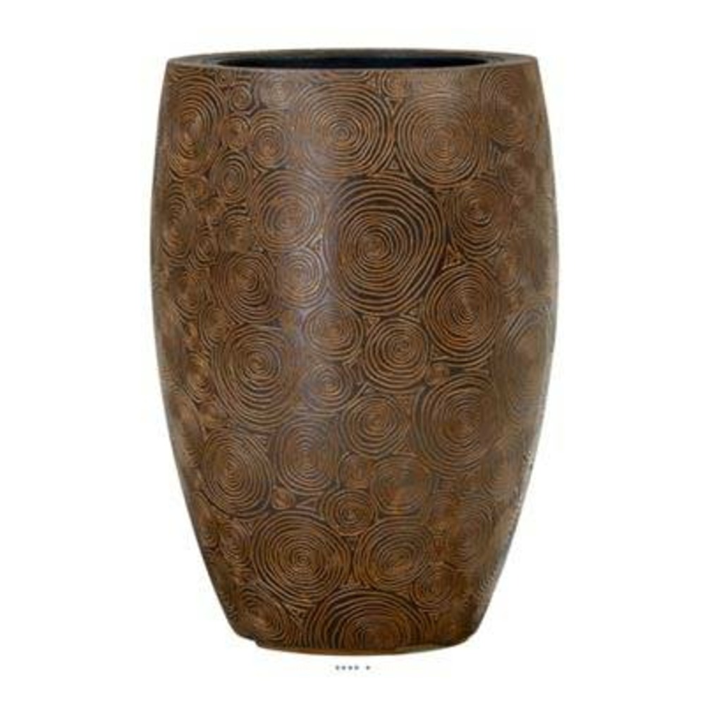 Bac fibres de verre/ composite ext. Bullet ø47cm h67cm marron gravé - dimhaut: h