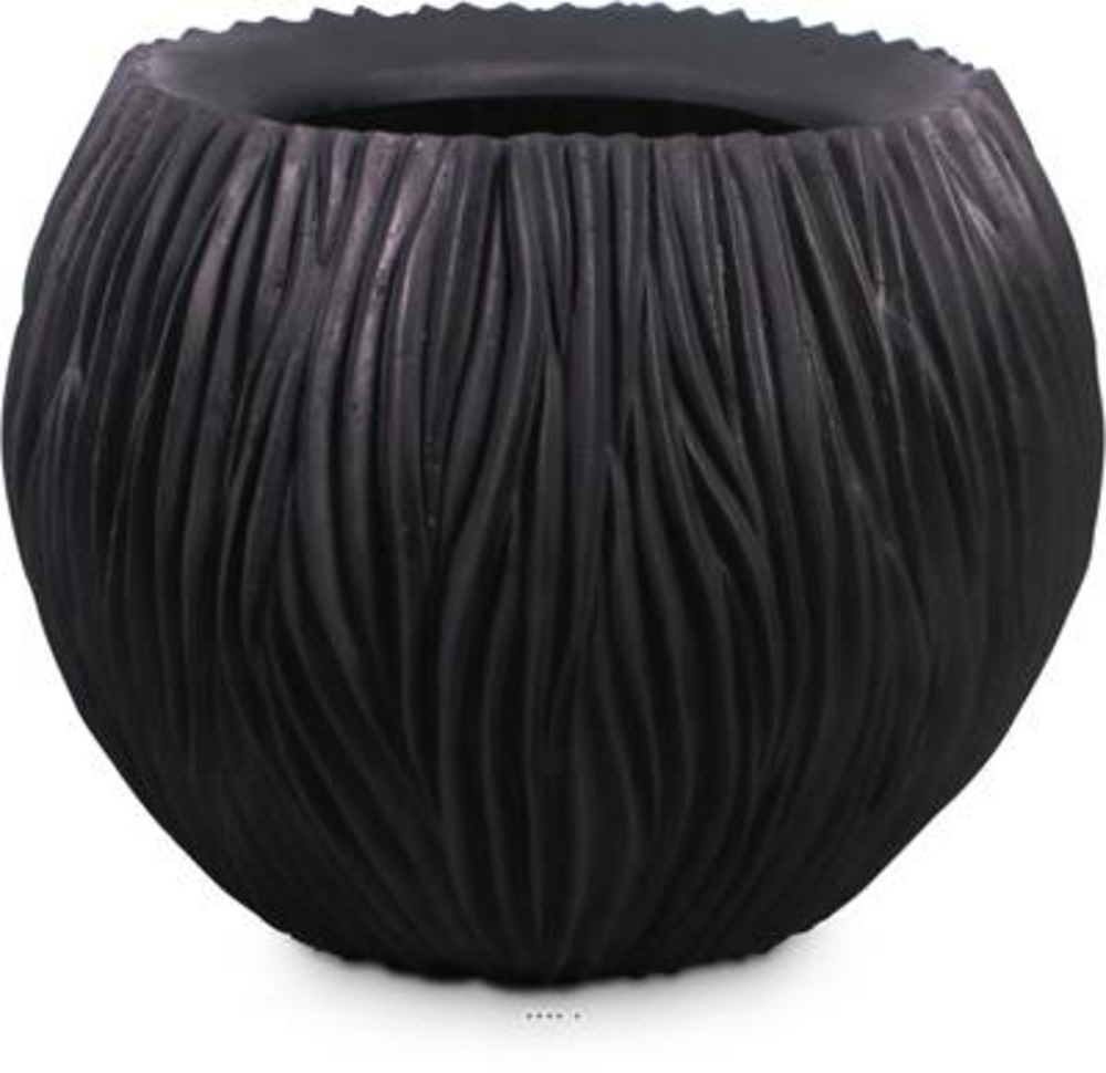 Bac plastique & particules métal ø80cm h60cm ext. Chaudron noir vague - dimhaut: