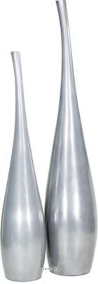 Bac plastique et pigments aluminium ø 30 cm h 180 cm ext. Vase long aluminium -