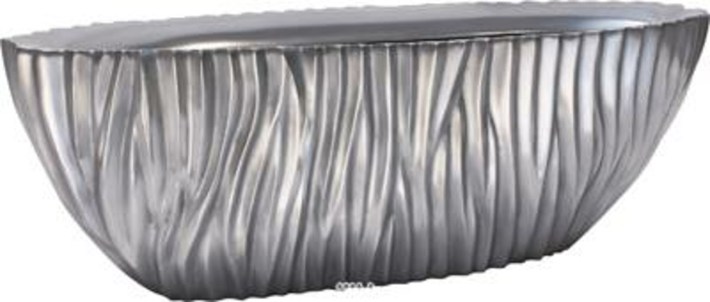 Bac plastique & particules métal 70x25cm h25cm ext plat argent vague - dimhaut: