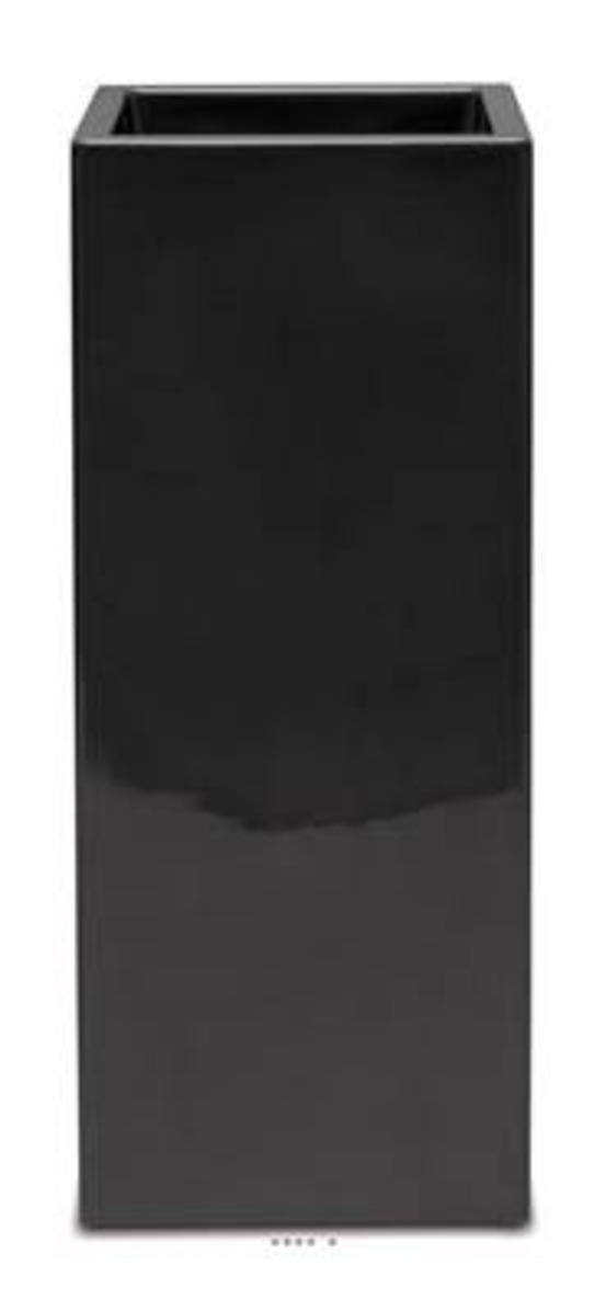 Bac fibres de verre gelcoat 40x40x90 cm ext. Carré haut noir glossy - dimhaut: h