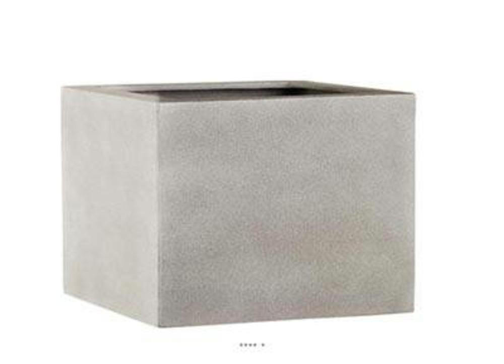 Bac fibres de verre/ composite ext. Carré 57 cm 57 cm h 37 cm gris - dimhaut: h