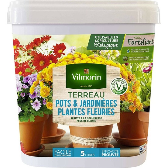 Vilmorin jardinière fleurs terreaux 5l