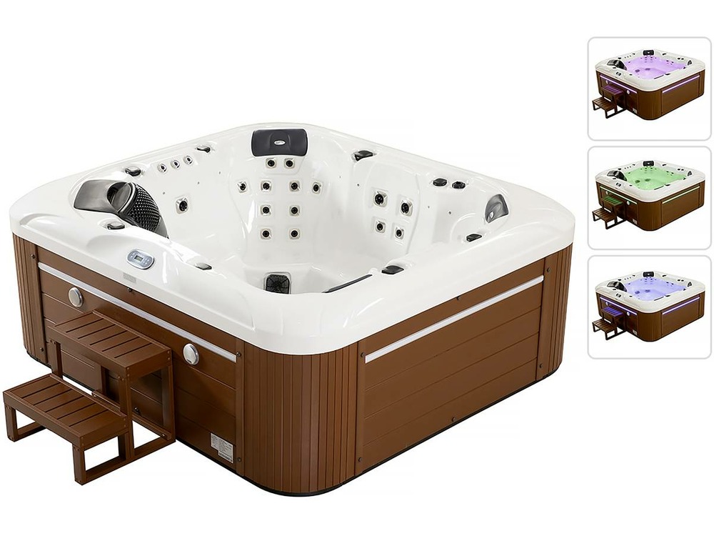 Spa led bora-bora - 6 places - cuve blanche - système balboa - enceintes bluetooth intégrées