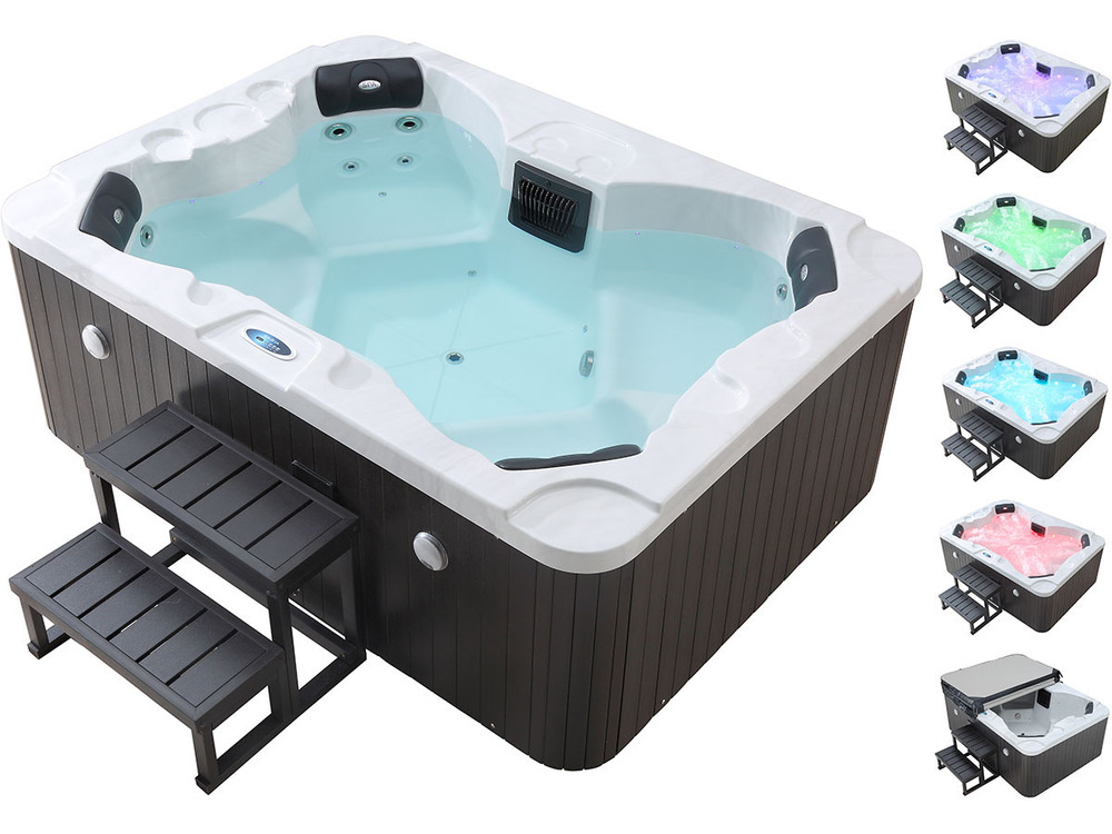 Spa led haïti 4 places - enceintes bluetooth intégrées - blanc