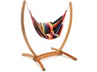 Hamac bois suspendu avec fauteuil en coton "santiago" - multicolore