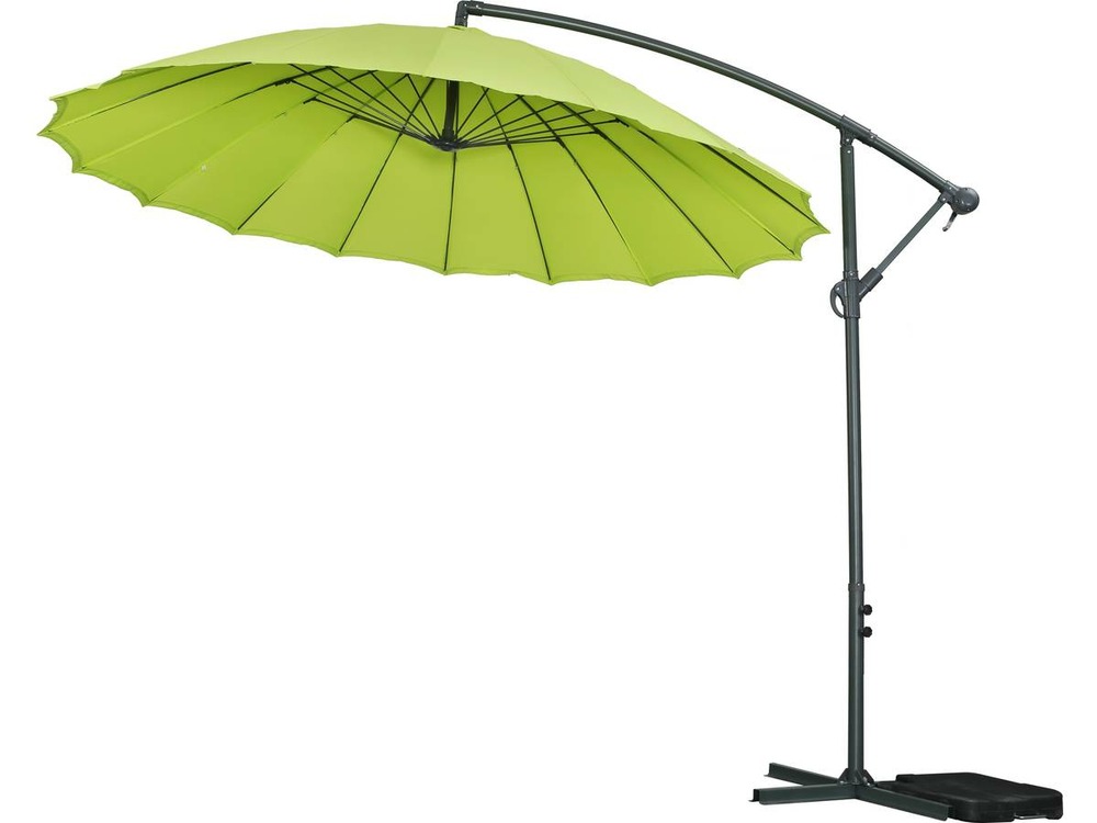 Parasol jardin déporté alu "lili 3" - style japonais - ø3m - vert