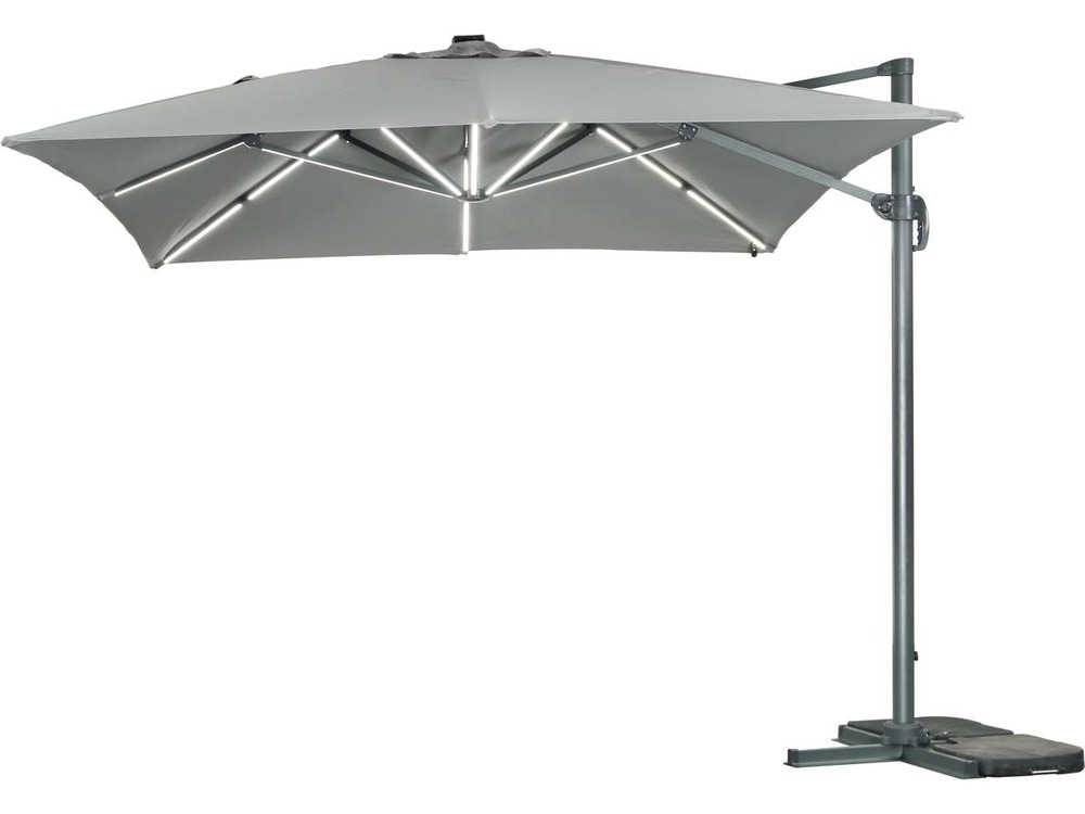 Parasol jardin déporté led alu 