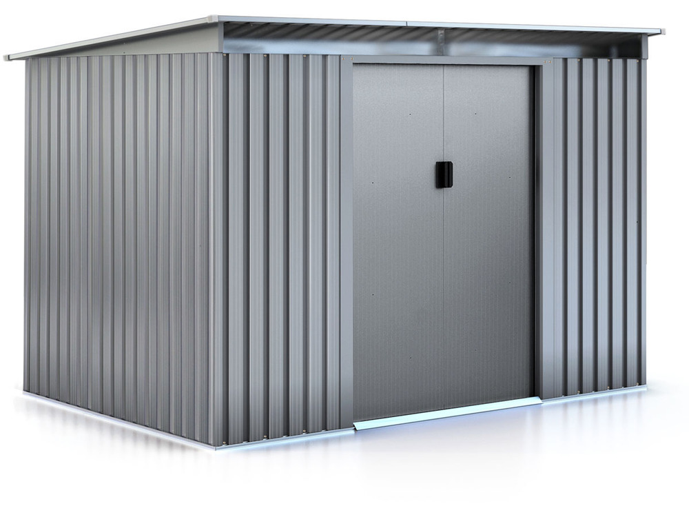 Abri de jardin métal toit plat texas - 4,72 m² - gris