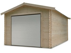 Garage bois "traditional" - 18.19 m² - 3.58 x 5.08 x 2.82 m - 28 mm