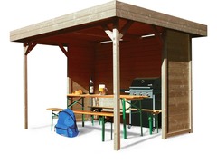 Kiosque en bois "regensburg" - 6 m² - 3.44 x 2.59 x 2.23 m - 19 mm