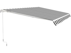 Store banne en aluminium "Ombra 3" - 4 x 2.50 m - Gris / Blanc
