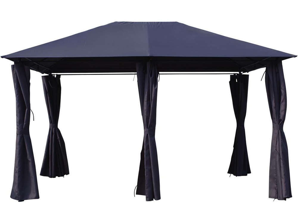 Toile et rideaux de remplacement pour tonnelle rosita - 3 x 4 m - gris