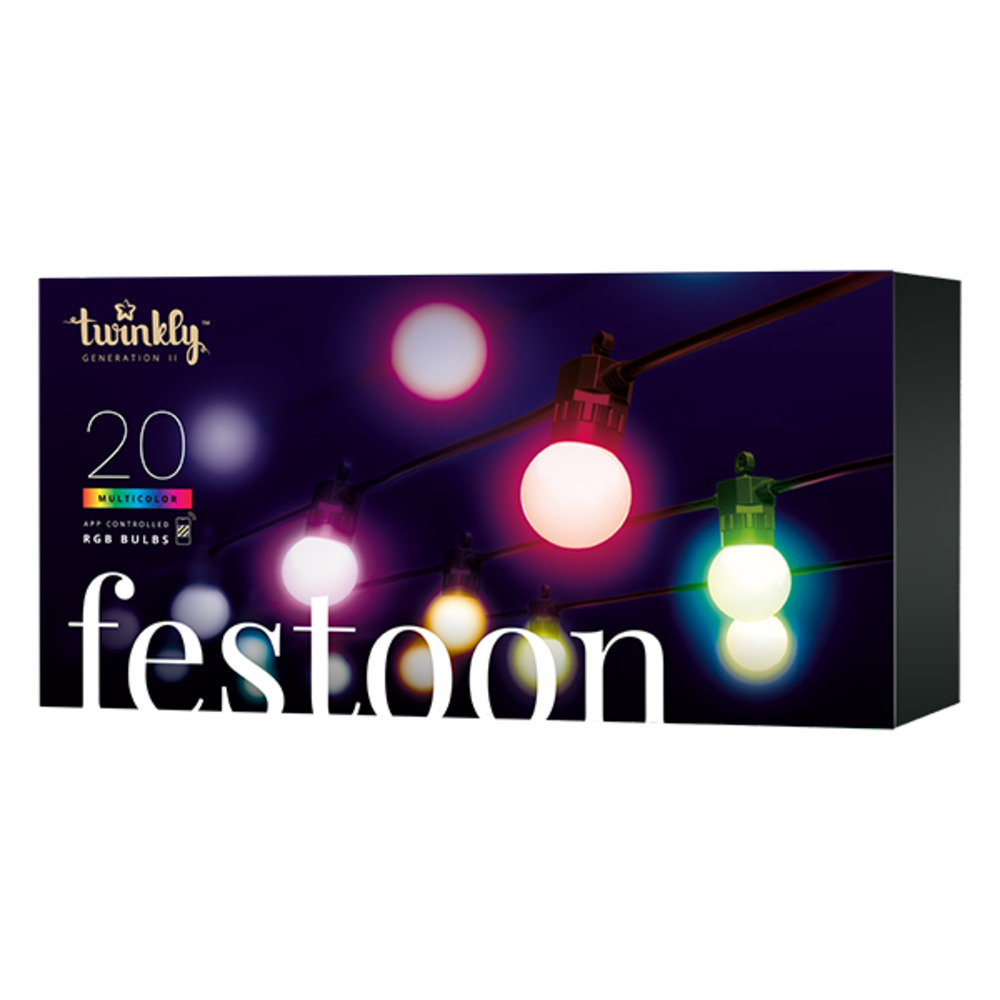 Twinkly festoon guirlande de lumières à ampoules led contrôlées par application
