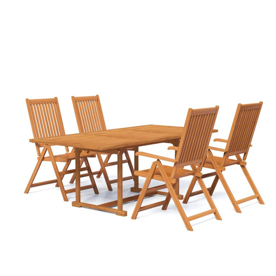 Ensemble à manger de jardin 5 pcs bois d'acacia massif