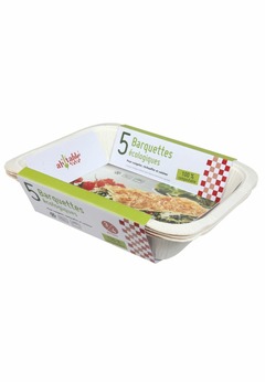 Barquette écologique compostable 3-4 portions, par 5