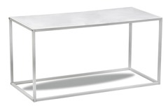 Table basse design industriel moderne en metal blanc metal