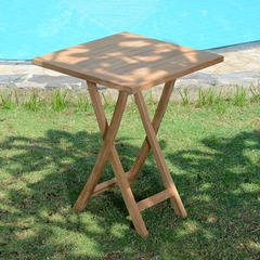 Table pliante carré en teck ecograde bistrot 60 x 60 cm