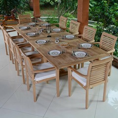 Table extensible rectangulaire teck ecograde sydney 194/294 x 110 cm
