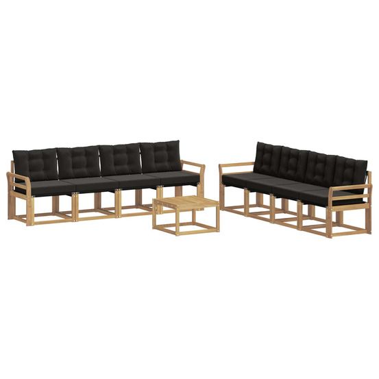 Ensemble de canapés d'extérieur 9 pc blanc et noir