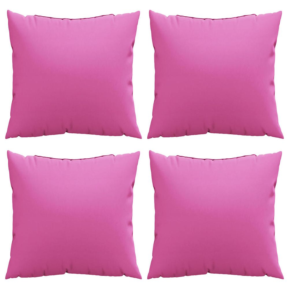 Coussins éparpillés 4 pc tissu en polyester rose 60 x 60 cm