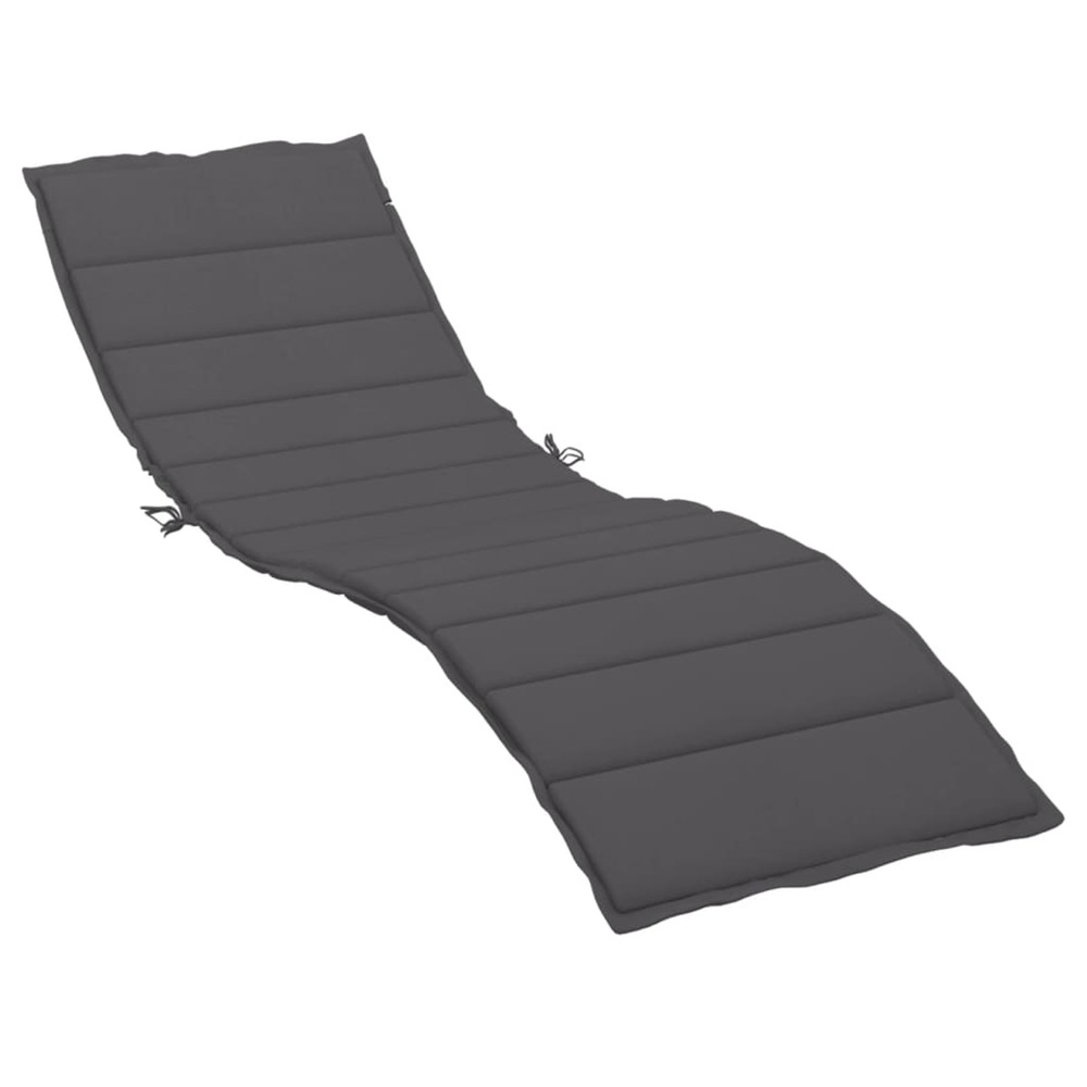 Coussin de chaise longue anthracite 200x50x3cm tissu oxford bain de soleil