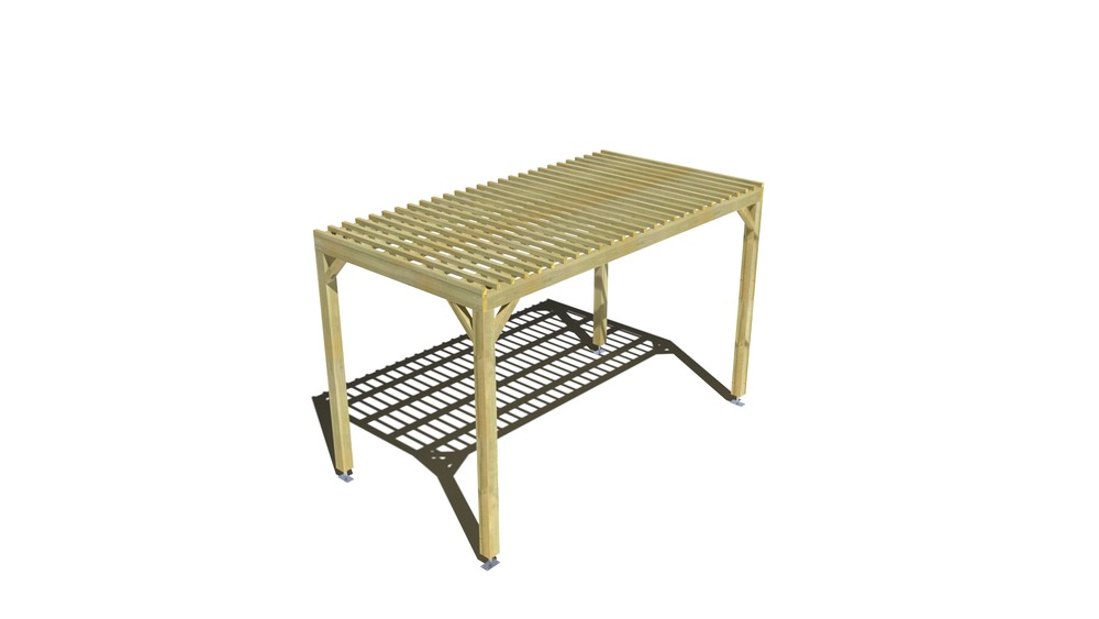 Pergola bois • 4m x 2m • indépendante • sens largeur • lattage bois • livraison comprise