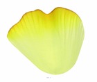 Pétales de rose artificiels x 100 jaune avec feuilles en tissu - couleur: jaune