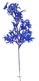 Branche de feuilles de papaye factice h35cm plastique ext bleu royal - couleur: