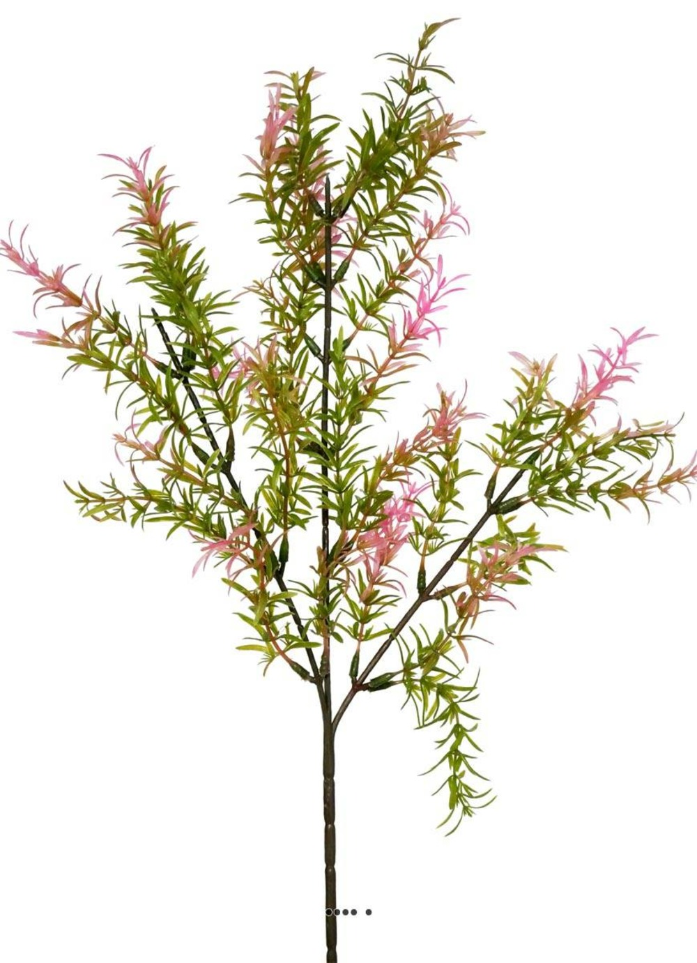 Branche de feuilles de mirte factice h62cm plastique ext. Vert-rose - couleur: v