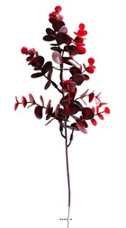 Pic eucalyptus artificiel h 36 cm plastique extérieur 9 ramures rouge - couleur: