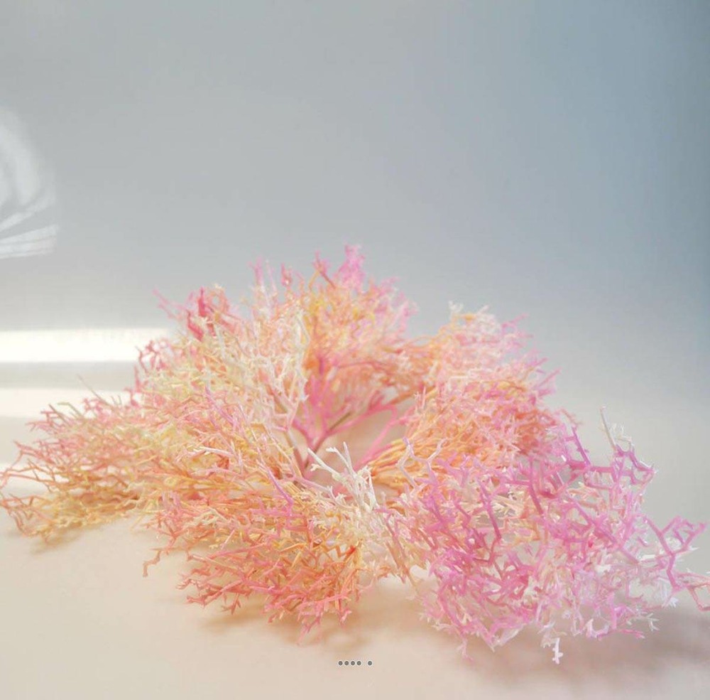 Piquet d'herbe de corail factice h30cm plastique extérieur rose-crème - cou