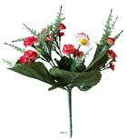 Bouquet de marguerites & mini oeillets factices h28cm top rose fushia - couleur: