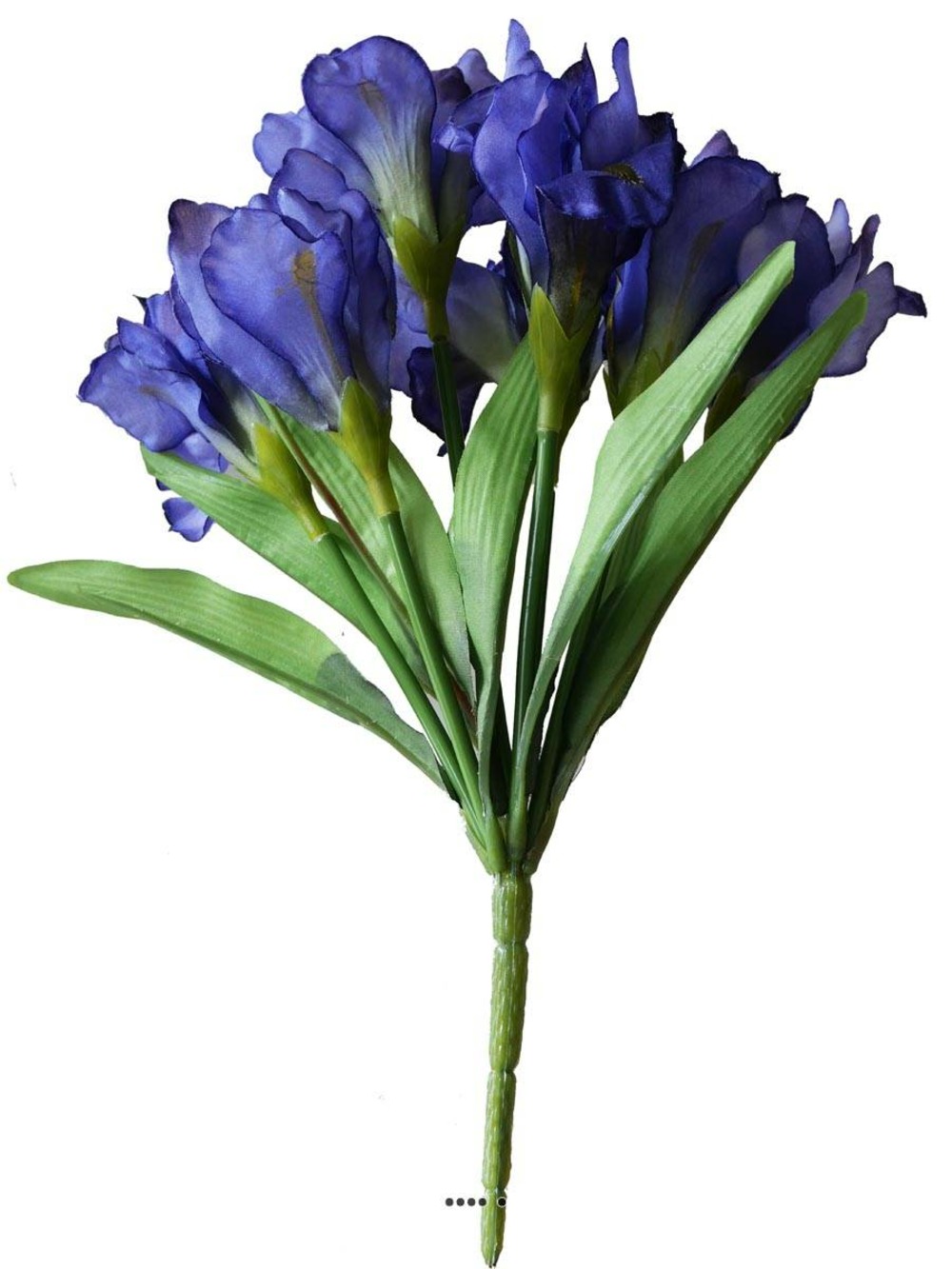 Bouquet d'Iris artificiels 7 fleurs et 7 feuilles hauteur 28 cm | Truffaut