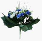 Bouquet de roses artificielles 35 fleurs avec feuillage h 24 cm adorable bleu ro
