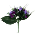 Bouquet de roses factice 35 fleurs & feuilles h24 cm joli mauve violet - couleur