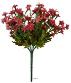 Bouquet de mini fleurs factices et feuillage h26cm dense rose fushia - couleur: