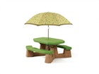 Step2 naturally playful table picnic enfant en marron / vert avec parasol