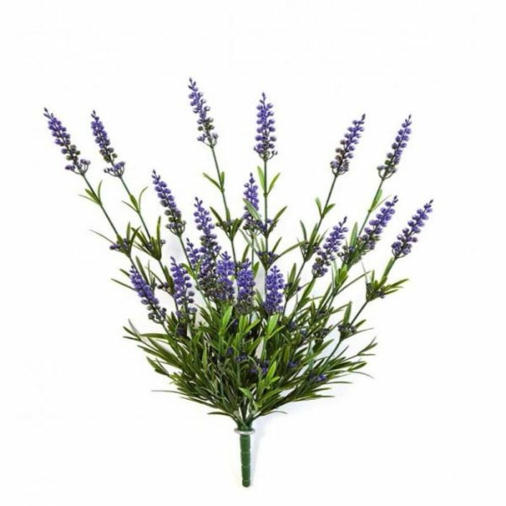 Lavande factice plastique h47cm 19 fleurs en piquet extérieur anti uv