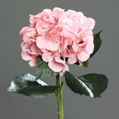 Hortensia artificiel en tige 1 tete 3 feuilles H 50 cm Top Rose beauty