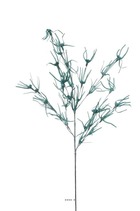 Branche de feuillage déco artificiel h 79 cm mousse pu bleu - couleur: bleu past