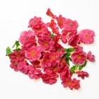 Têtes de fleurs de pêcher factices tissu x40 5 feuilles rose fushia - couleur: r