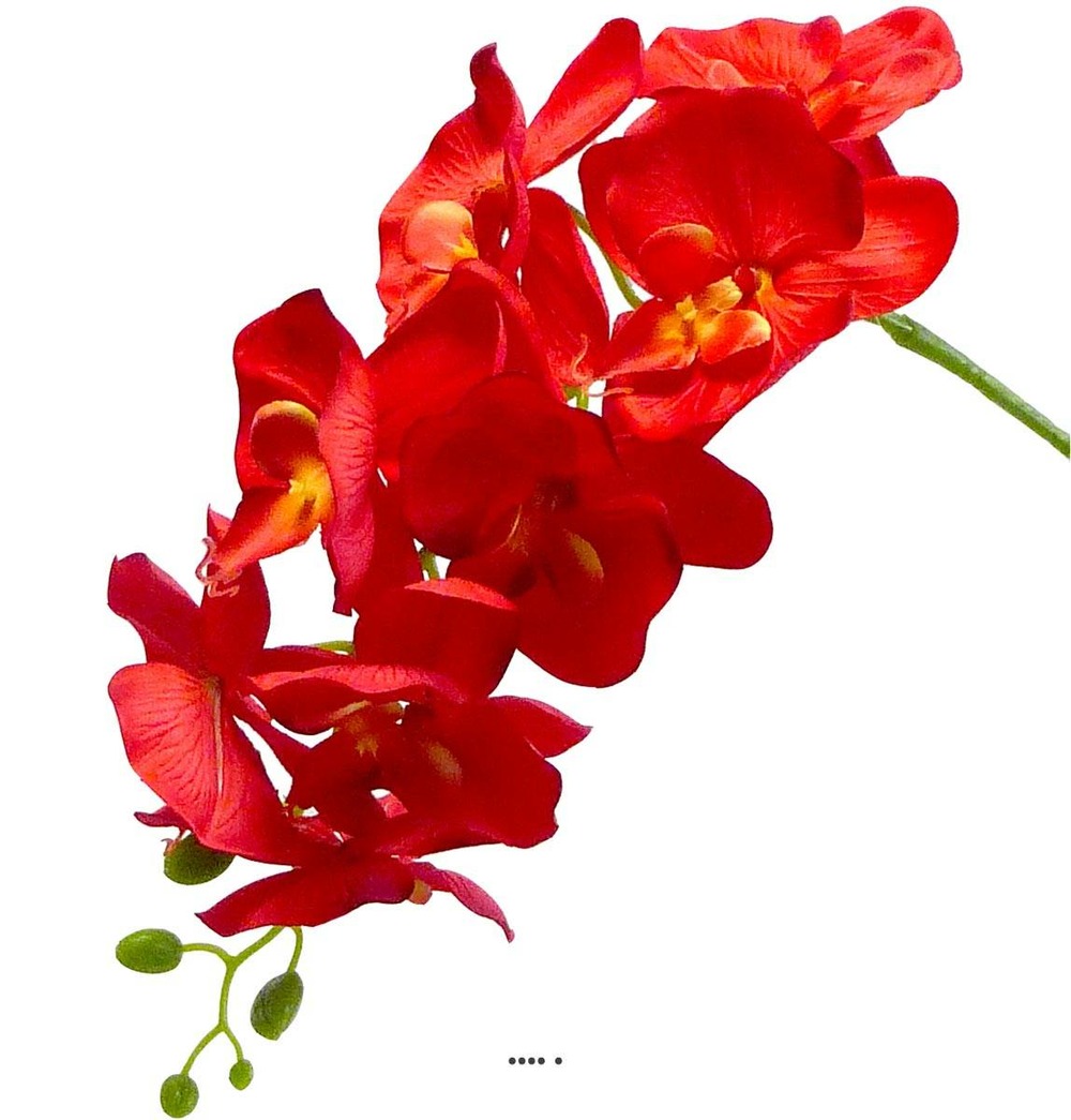 Orchidée tao factice h105 cm 8 fleurons 5 boutons qualité pro rouge - couleur: r