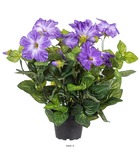 Petunia artificiel violet en pot h 38 cm 20 fleurs lumineux - couleur: pourpre