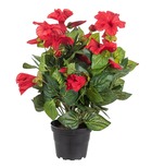 Petunia artificiel en pot h 38 cm 20 fleurs lumineux rouge - couleur: rouge