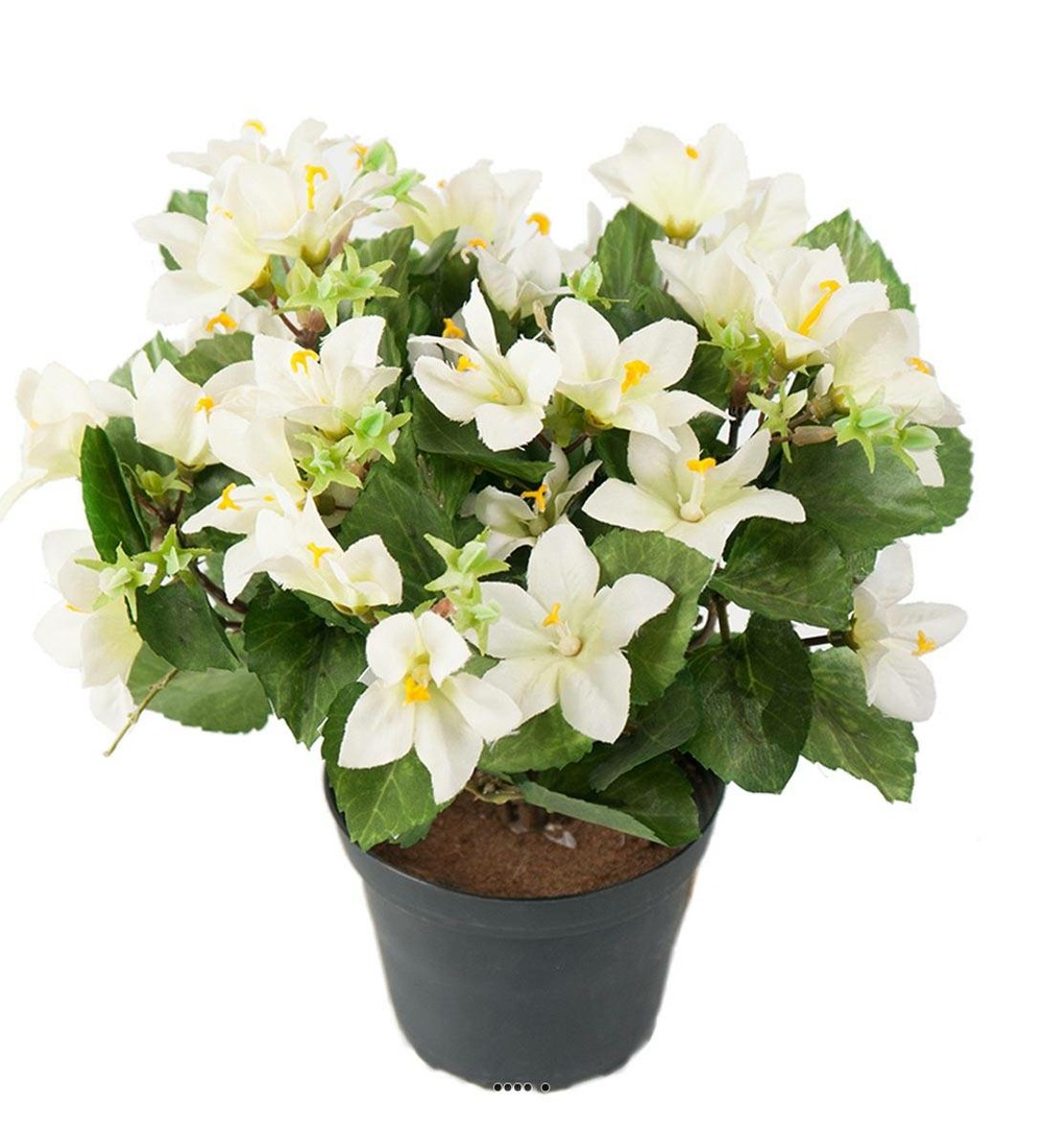 Campanules artificielles en pot