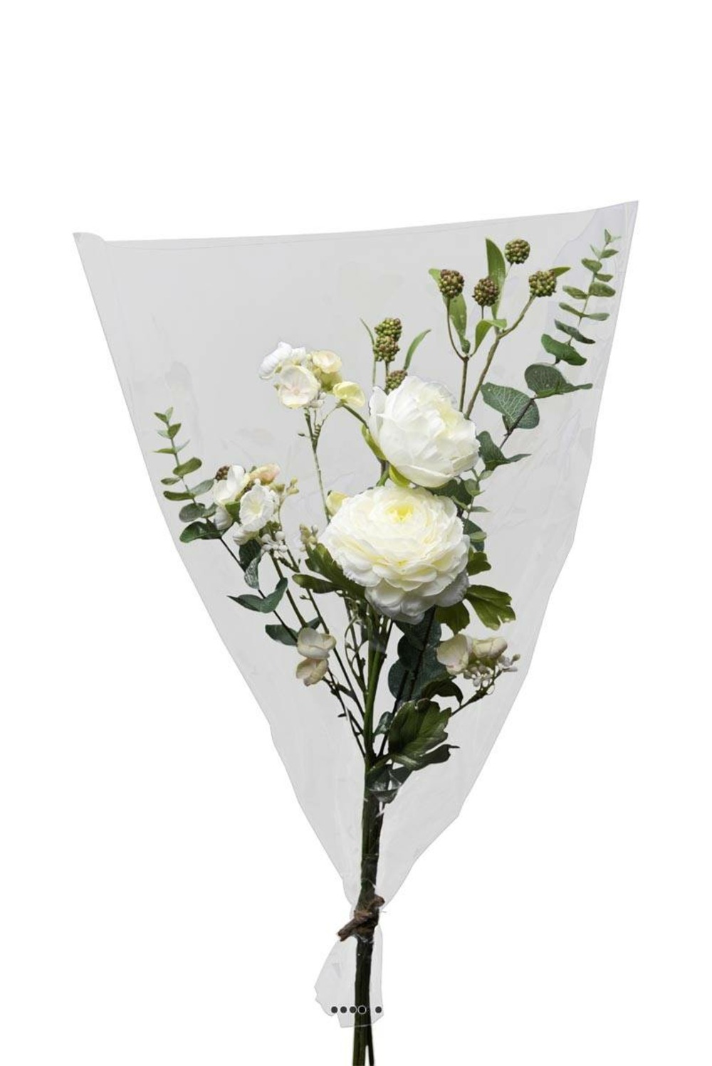 Bouquet de fleurs artificielles emballées, H 65 cm, Crème | Truffaut